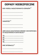 Akcesoria BHP - Naklejka, etykieta ODPADY NIEBEZPIECZNE + OPIS, 15x21cm - zestaw 50 sztuk - miniaturka - grafika 1