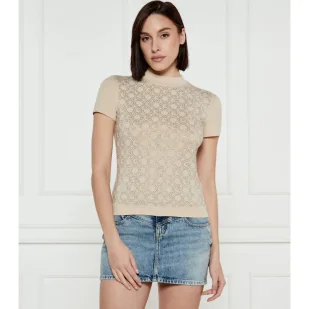 GUESS Półgolf Slim Fit - Bluzki damskie - miniaturka - grafika 1