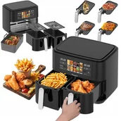 Frytownice gastronomiczne - Frytownica beztłuszczowa 9L TurboTronic AIR Fryer 2x4.5L dwie komory metalowe wnętrze 2200w Czarna - miniaturka - grafika 1