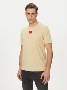 HUGO T-Shirt Diragolino212 50447978 Beżowy Regular Fit - Koszulki męskie - miniaturka - grafika 1