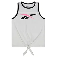 Koszulki i topy damskie - Reebok Top Big Mesh Tie Front Koszulka Dziewczyny - miniaturka - grafika 1