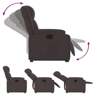 Podnoszony fotel rozkładany, ciemnobrązowy, obity tkaniną - Fotele Podnoszony fotel rozkładany, ciemnobrązowy, obity tkaniną - Fotele - miniaturka - grafika 7