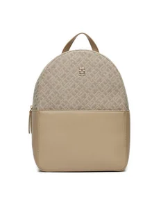 Tommy Hilfiger Plecak Th Jacquard Backpack AW0AW17074 Beżowy - Plecaki - miniaturka - grafika 1