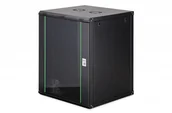 Szafy rack - Szafa DIGIT Szafa sieciowa wisząca Dynamic 19 16U rack 600x600, szklane drzwi, czarny, nieskładana, 60kg DN-37115 - miniaturka - grafika 1