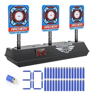 Zestaw Elektroniczna tarcza cel do Nerf + 30 strzałek accustrike z szarą główką - Zabawki militarne - miniaturka - grafika 1