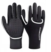 Rękawiczki rowerowe - Rękawiczki rowerowe Rockbros pełne, wodoodporne, rozmiar: L/XL - czarne - miniaturka - grafika 1