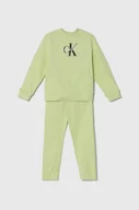 Dresy i komplety dla dziewczynek - Calvin Klein Jeans dres dziecięcy kolor zielony - miniaturka - grafika 1
