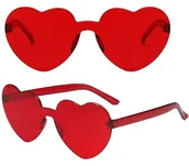 Dodatki do strojów karnawałowych - Okulary Serca Przezroczyste Przeciwsłoneczne Dla Dzieci Party Czerwone - miniaturka - grafika 1