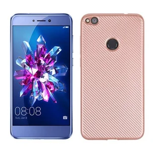 NoName Etui Carbon Fiber Huawei P8 lite 2017 różowo-złoty/rose gold - Etui i futerały do telefonów - miniaturka - grafika 1