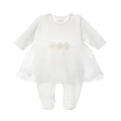 Pajacyki dla niemowląt - Pajac z sukienką Merlin, złamana biel 74 - miniaturka - grafika 1