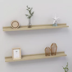 vidaXL vidaXL Półki ścienne, 2 szt., dąb sonoma, 80x9x3 cm - Półki do salonu - miniaturka - grafika 1