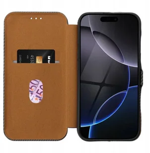 Kabura FOLIO Side Magnet do IPHONE 16 PLUS brązowy - Etui i futerały do telefonów - miniaturka - grafika 1