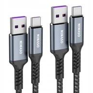 Kable USB - Kabel do Ładowania USB - USB-C SuperCharge 40W SCP FCP 2m+1m Szary - miniaturka - grafika 1