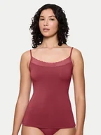 Piżamy damskie - Triumph Top Feel Of Modal 10221654 Różowy Slim Fit - miniaturka - grafika 1