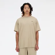 Koszulki męskie - Koszulka męska New Balance MT41533SOT  beżowa - miniaturka - grafika 1