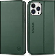 Portfele - Etui z klapką Portfel Skóra Shieldon do Apple iPhone 13 Pro zielony - miniaturka - grafika 1