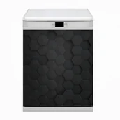Dekoracje domu - Bluedecor Mata na zmywarkę magnes Czarny wzór Hexagon 60x80 - miniaturka - grafika 1
