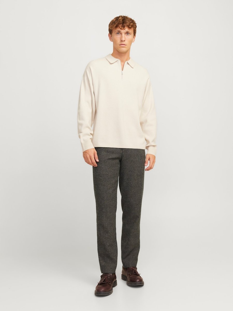 JACK & JONES SPODNIE ELEGANCKIE CHINOS WEŁNA SZARE 50 7AA