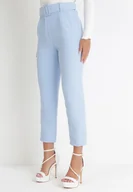 Spodnie damskie - Jasnoniebieskie Spodnie z Paskiem Ioleina - miniaturka - grafika 1