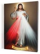 Ikony i obrazy sakralne - Obraz religijny z Jezusem Miłosiernym, płótno canvas - miniaturka - grafika 1