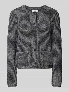 Kardigan o kroju slim fit z mieszanki bawełny z efektem melanżu - Swetry damskie - miniaturka - grafika 1