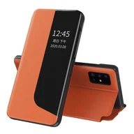 Etui i futerały do telefonów - Eco Hurtel Leather View Case elegancki futerał etui z klapką i funkcją podstawki Huawei P40 Lite E pomarańczowy - Pomarańczowy - miniaturka - grafika 1