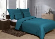 Pościel - Matex Pościel satynowa 160x200 Gold turkusowa 37 z jaśkami jednobarwna - miniaturka - grafika 1