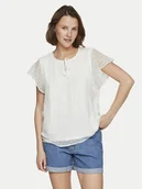 Bluzki damskie - Vila Bluzka Edee 14100340 Biały Regular Fit - miniaturka - grafika 1