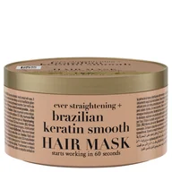 Olejki do ciała i włosów - OGX Brazilian Keratin Smooth - Maska do włosów z brazylijką keratyną 385 ml - miniaturka - grafika 1
