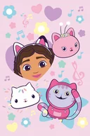 Koce i narzuty dla dzieci - Koc Polarowy 100x150 Koci Domek Gabi Muzyczny Motyw - miniaturka - grafika 1