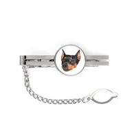 Spinki do mankietów i krawatów - Pinczer średni, Pinczer niemiecki -geometryczna spinka ze zdjęciem i napisem do krawata Art-Dog - miniaturka - grafika 1