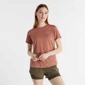 Koszulki i topy damskie - Koszulka damska New Balance WT41253SWA  brązowa - miniaturka - grafika 1