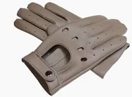 Rękawiczki - M.KUC Beżowe rękawiczki samochodowe męskie, grubsza skóra z jelenia. - miniaturka - grafika 1