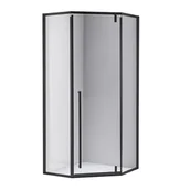 Kabiny prysznicowe - Czarna kabina prysznicowa pięciokątna 90x90 drzwi uchylne BS07B - miniaturka - grafika 1