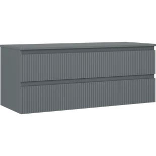 Mexen Rivel szafka łazienkowa podumywalkowa 120 cm z blatem, 2 szuflady, ryflowana , grafit mat - 91A20-12047-2-BFFC66 - Szafki łazienkowe - miniaturka - grafika 1