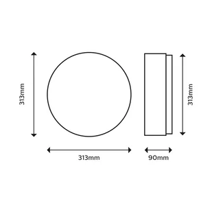 Philips Doris sufitowa LED 2 700 K czarna 35cm - Lampy sufitowe - miniaturka - grafika 1