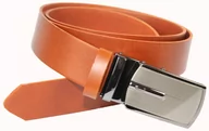 Paski - Pasek Męski Skórzany Arucce (PL) Skóra Licowa EXTRA 35 mm BRĄZOWY Gładki Klamra Samozaciskowa SREBRNA 34 - miniaturka - grafika 1