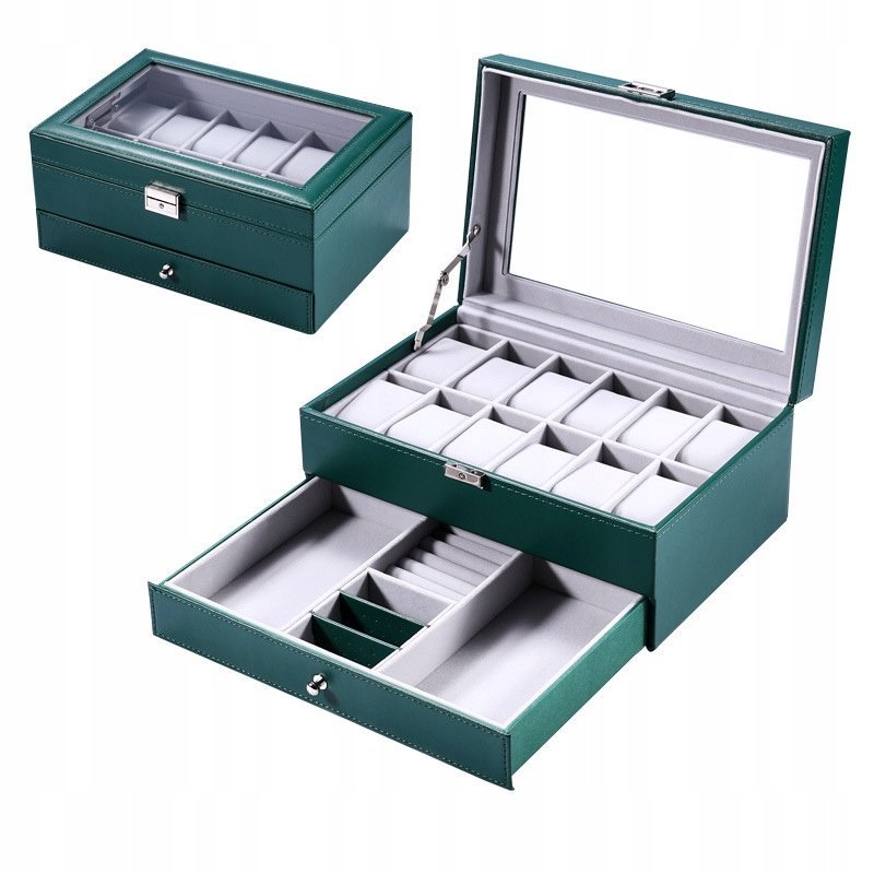 PUDEŁKO ETUI ORGANIZER SZKATUŁKA ZEGARKI 12 szt G7