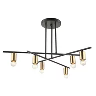 Lampy sufitowe - Italux Lampa wisząca Normani 6 x 40 W E27 czarna MDM3658/6 BK+BRO - miniaturka - grafika 1