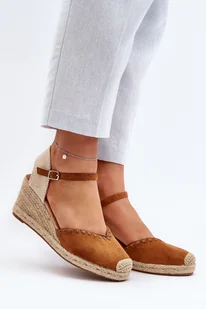 Sandały Espadryle Na Kotunie Z Plecionką Zamszowe Camel Raylin H8-768 - Zazoo - Sandały damskie - miniaturka - grafika 1