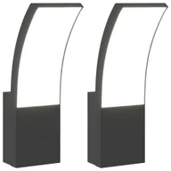 Lampy ogrodowe - vidaXL Kinkiety zewnętrzne LED, 2 szt., czarne, odlewane aluminium - miniaturka - grafika 1