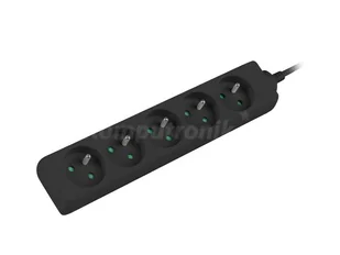 Lanberg listwa przedłużacz 1.5m 5x PL czarna PS0-05E-0150-BK - Listwy zasilające - miniaturka - grafika 1