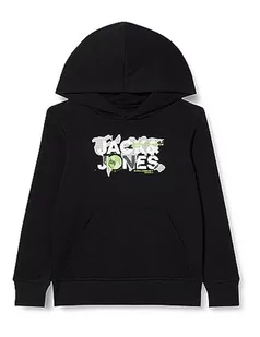 JACK&JONES JUNIOR Chłopięca bluza z kapturem Jcodust Sweat Hood Sn Jnr, czarny, 140 - Bluzy dla chłopców - miniaturka - grafika 1