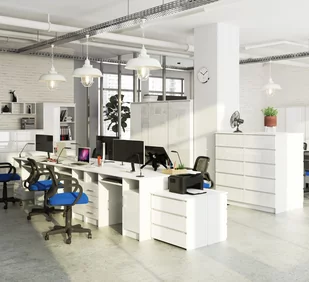 REGAŁ BIUROWY R 80 cm CLP 1 DRZWI 4 PÓŁKI BIAŁY / BIAŁY POŁYSK - Regały biurowe - miniaturka - grafika 8