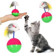 Zabawki dla kotów - Zabawka dla kota kula z myszką, piłka dla kota - miniaturka - grafika 1