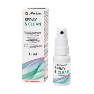 Akcesoria do soczewek kontaktowych - Środek do czyszczenia soczewek twardych Menicon Spray & Clean - 15 ml - grafika 1