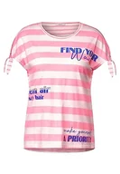 Koszulki i topy damskie - Cecil Damska koszulka w paski, Soft Neon Pink, S - miniaturka - grafika 1