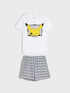 Sinsay - Piżama dwuczęściowa Pokemon - biały - Piżamy chłopięce - miniaturka - grafika 1