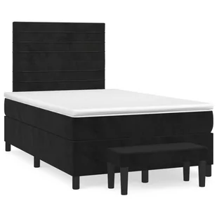 Łóżko kontynentalne z materacem, czarne, 120x200 cm, aksamit Lumarko! - Łóżka - miniaturka - grafika 3