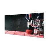 Dekoracje domu - Szklany panel Serce kieliszek wino lampki 120x60 - miniaturka - grafika 1